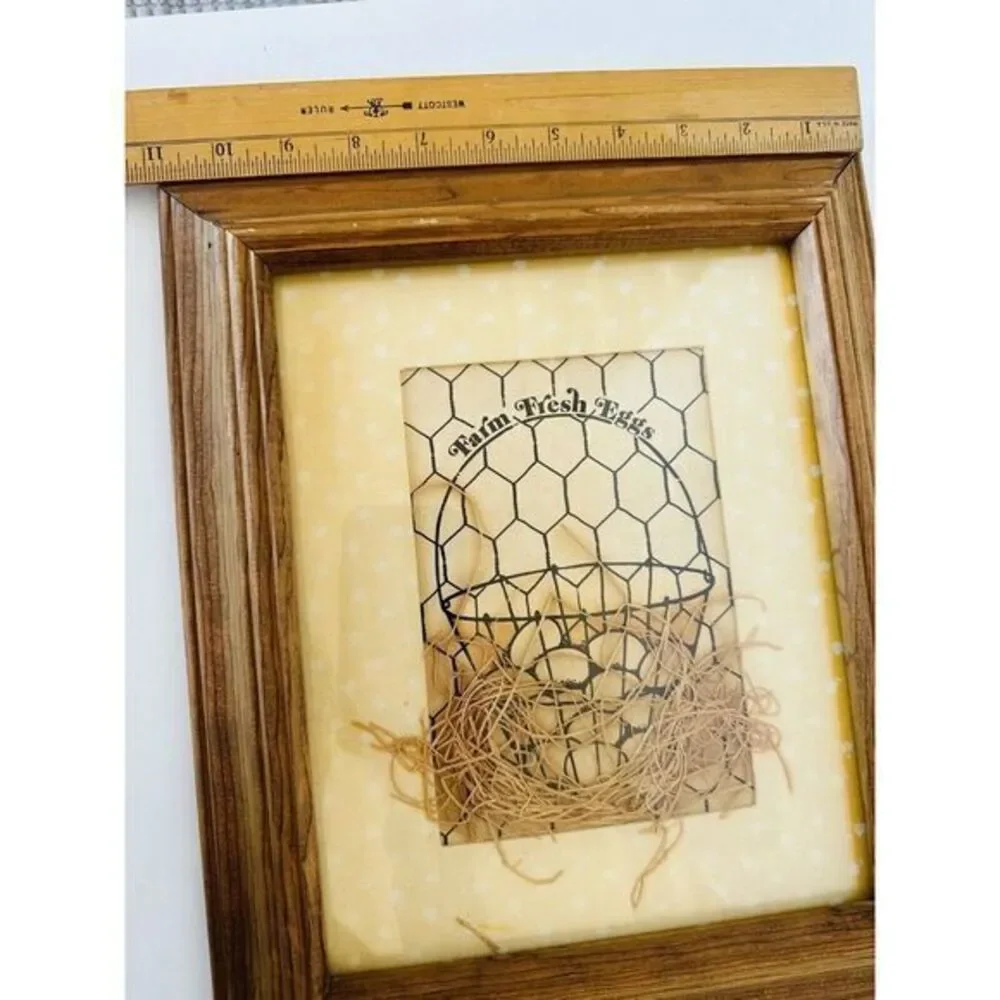 Eggs In A Wire‎ Basket Chicken Wire Framed Barn Country Decor Frame Need Repair